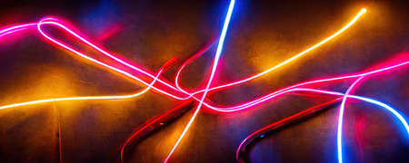 abstract neon colored lines wall background