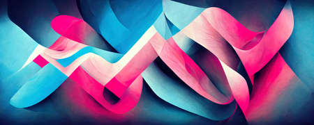 abstract neon colored lines wall backgroundの写真素材