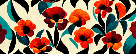 abstract flower illustration, creative flower backgroundの写真素材