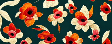 abstract flower illustration, creative flower backgroundの写真素材