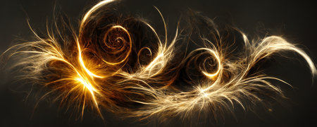 abstract background with golden sparks and glow on black background