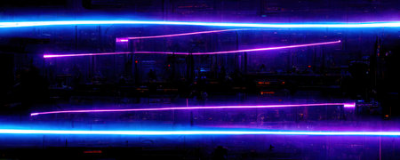 abstract pattern of purple and blue neon lines on a black background