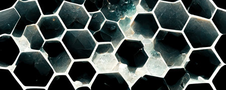 geometric pattern of black and white honeycombs as a background