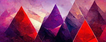abstract 3D illustrations in the form of geometric triangles and polygons creating a bright backgroundの写真素材