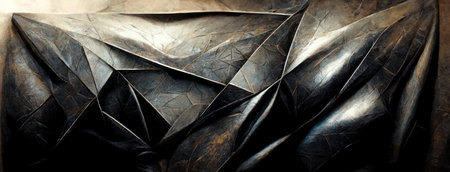 black stone glossy wall of polygons, Colorful abstract wallpaper texture background illustration