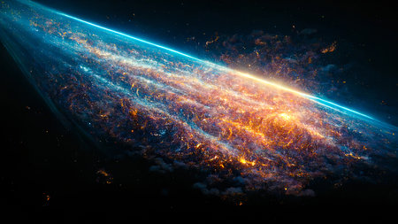 abstract space landscape of the universe with stars and nebulae