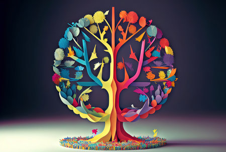 Tree of life concept of peace on the planet