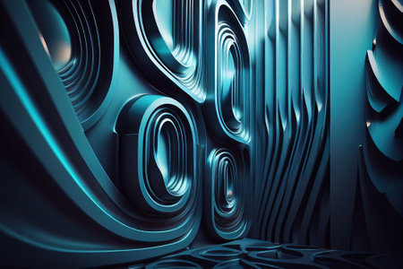 abstract illustrations in the form of geometric triangles and polygons creating a bright backgroundの写真素材