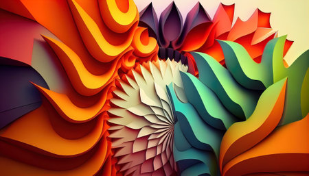 abstract illustrations in the form of geometric triangles and polygons creating a bright backgroundの写真素材