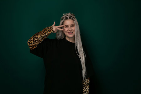 Woman With Long Hair in Black Shirtの写真素材