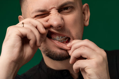 Man With Braces Making Silly Face