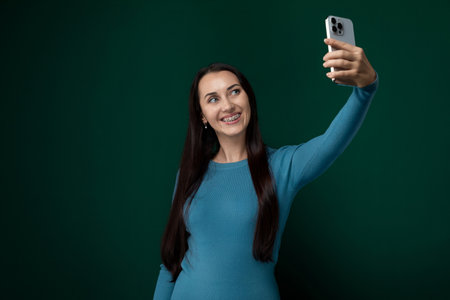Woman Taking a Selfie With Her Cell Phone