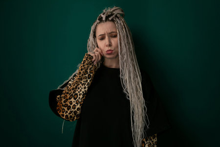 Woman With Long Hair and Leopard Print Jacket