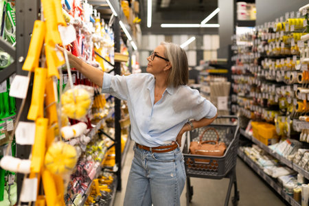Shopping for home improvement supplies in a bustling retail store with diverse departments