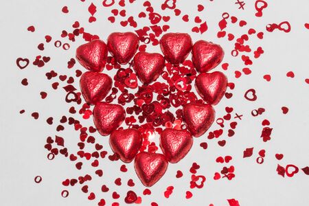 Red Heart Chocolates with Tiny Hearts and X and O