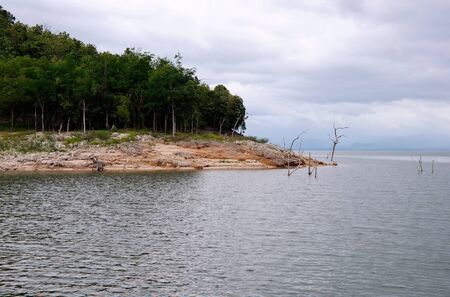 Strom on the lake in national park,Kanchanaburi Thailandの写真素材