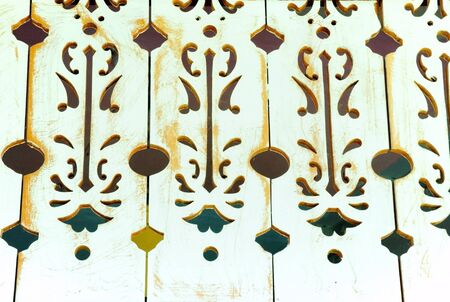 Old splat pattern on the roof of Thai house の写真素材