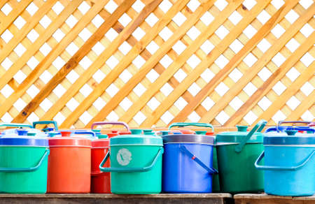 Colorful of ice bottleの写真素材