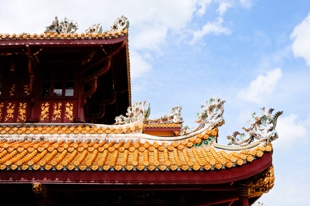 Great Chinese house on the blue sky background