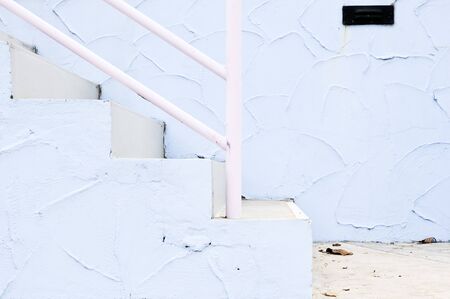 Blue stairs inside Pier of the resortの写真素材