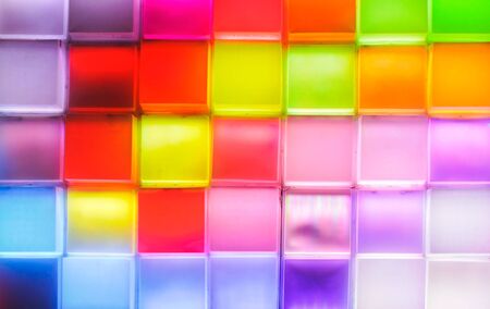 Colorful light wall of the exhibition pavilion.