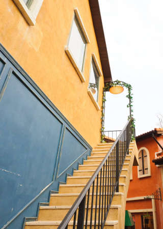 Colorful stairs of the Italian style shop.の写真素材