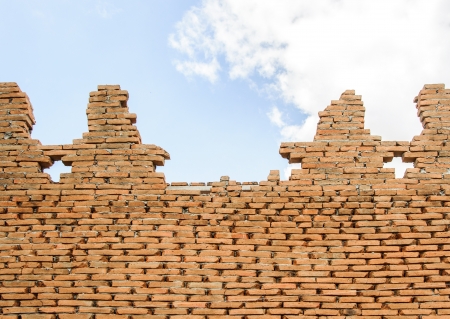 Old brick wall of the ancient city,Thailand の写真素材