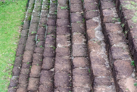 Sandstone staircase of the historical castle in Thailand の写真素材