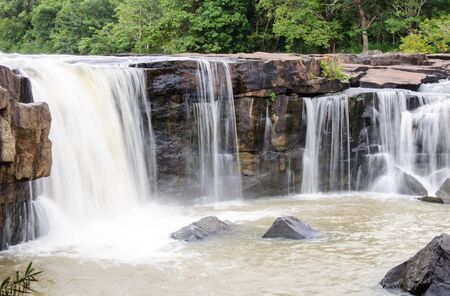 Sand stone waterfall in the rain forest of national park の写真素材