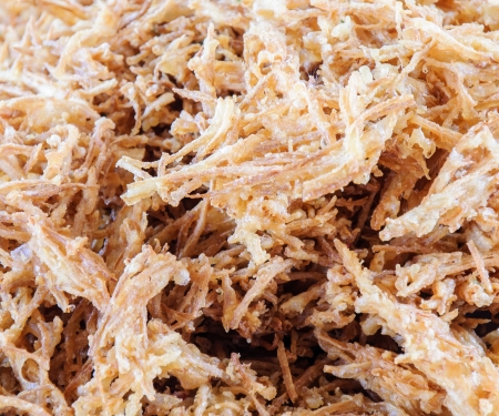 Taro chips with sugar in the Thai restaurant.の写真素材