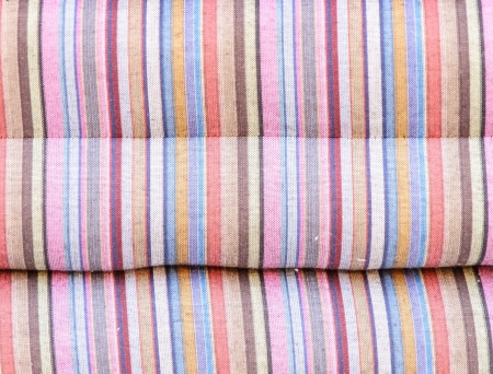 Colorful line of the pillowcase on the bedroom の写真素材