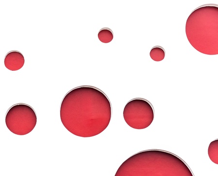 Red circle wall of modern building in exhibition show   の写真素材