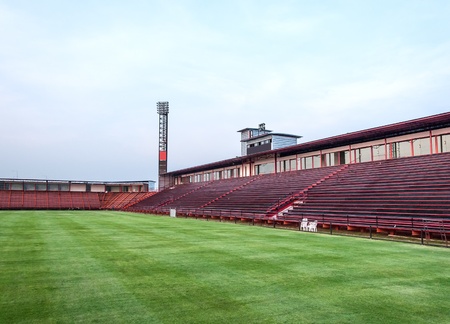 Small football stadium in under construction for expand the capacity.のeditorial素材