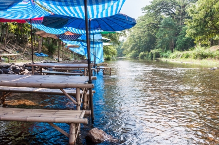 Natural restaurant in the clear river of national park.のeditorial素材