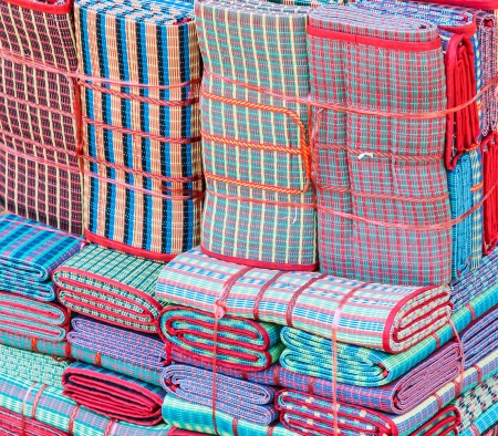 Traditional Thai mat for sell in the shop.の写真素材