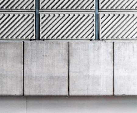 Cement wall of modern bridge in the Thai city の写真素材