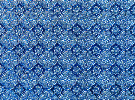 Pattern glass in Thai style of the house window の写真素材
