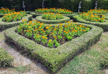 Heart shaped maze in the urban park の写真素材