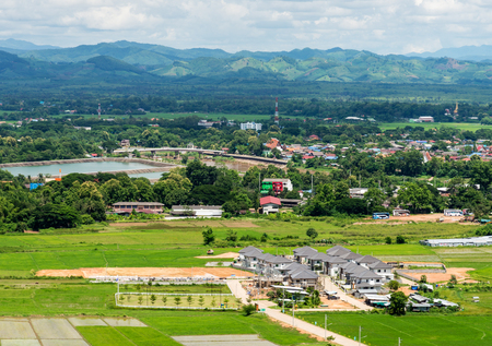 Development city in the valleys of northern Thailandのeditorial素材
