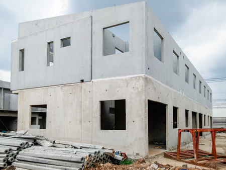 Unfinished modern house in urban of Thailand.のeditorial素材