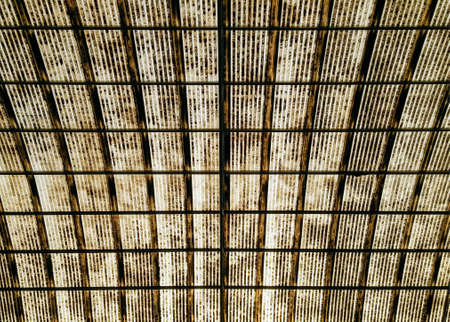 Dirty glass roof of old factory.の写真素材
