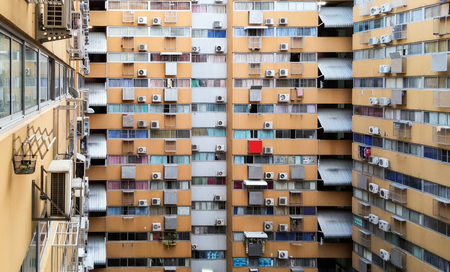 Crowded condominium in the urban town of Thailand.のeditorial素材