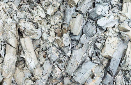 Clay column from excavation of the construction site.の写真素材