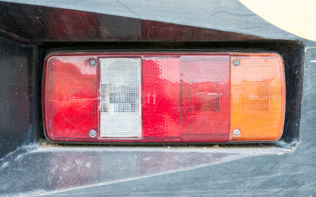 Old taillight of the industrial truck.の写真素材