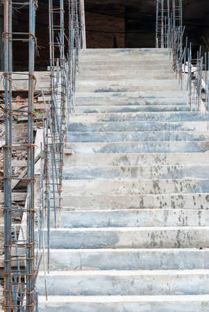 New concrete staircase in under construction of the modern office.の写真素材