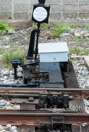 Mechanism control set for switching the railway line in the urban station of Thailand.の写真素材