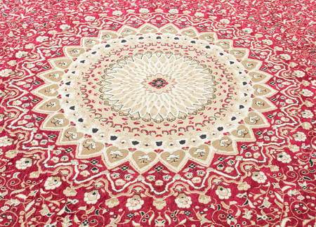 Floral pattern on the wool carpet in the Thai church.の写真素材