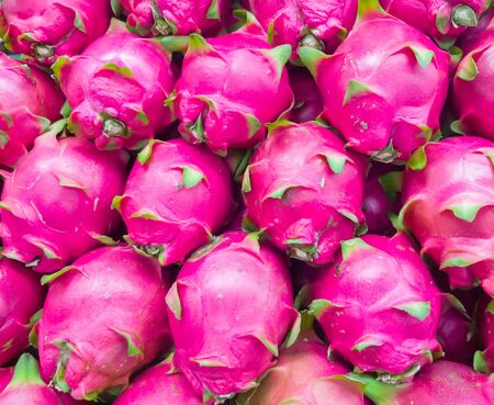 Closeup of the fresh dragon fruit from the organic fram which sale in the local market in Thailand.の写真素材