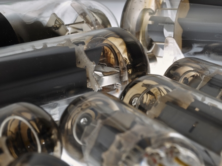 vacuum tubes isolated on white backgroundの写真素材