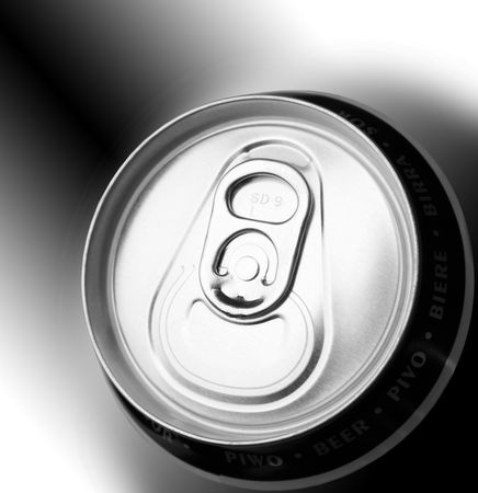 black aluminum tin of drinks